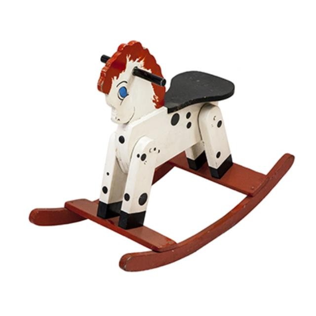 Rocking Horse Wht W/Blk Spots