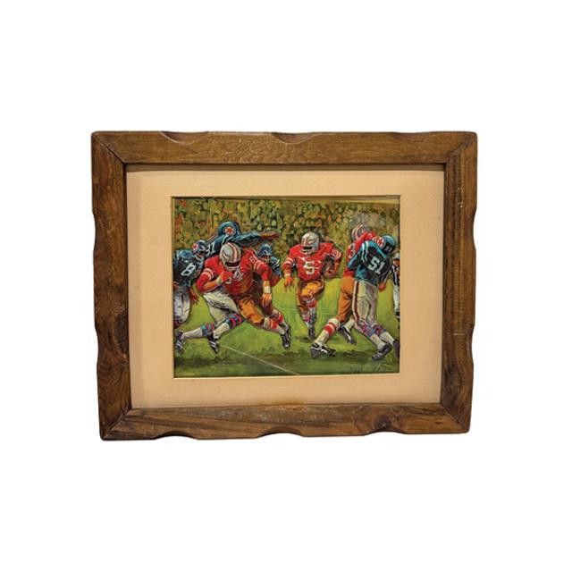 (85010004)WALL ART-Vintage Football Lithograph Coated in Resin