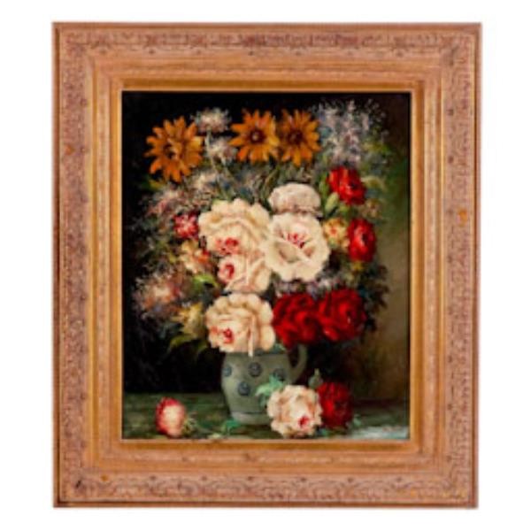 PAINTING-FLORAL-28X32-GILT FRA