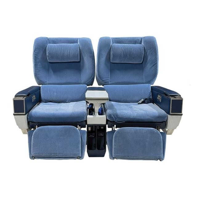 AIRPLANE SEATS-Pair of Blue First Class Seats