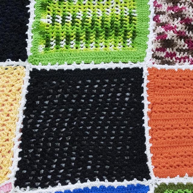 THROW BLANKET-Crochet-Multi Colored