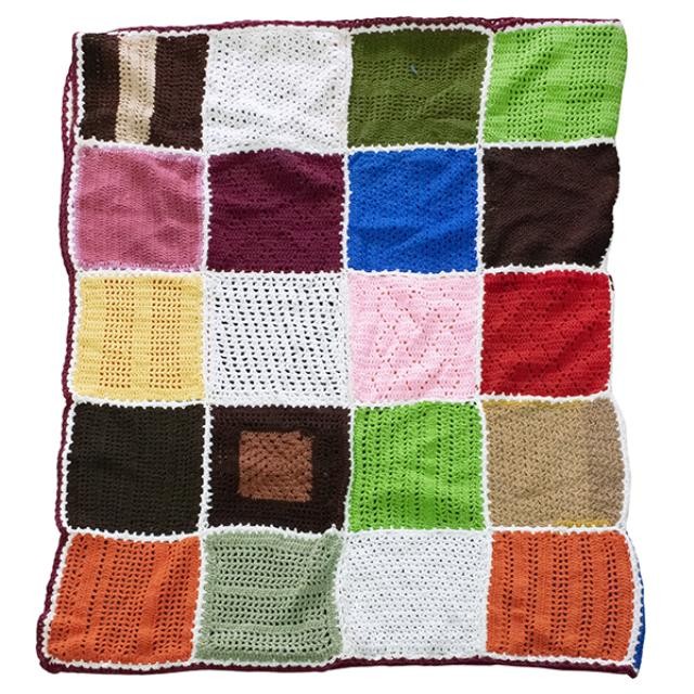 THROW BLANKET-Crochet-Multi Colored