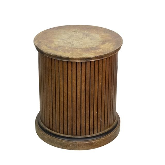 SIDE TABLE-Wooden Barrel-Vertical Lines