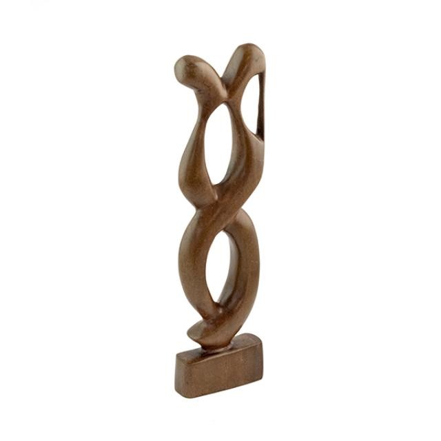 SCULPTURE-Hand Carved Wood Man & Woman Kissing-Love Infinity