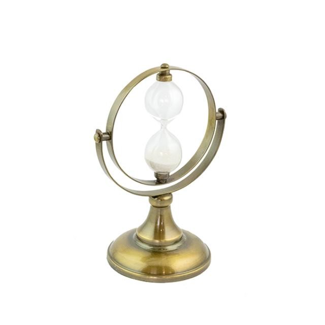 HOURGLASS-Sand Clock on Brass Rotating Metal