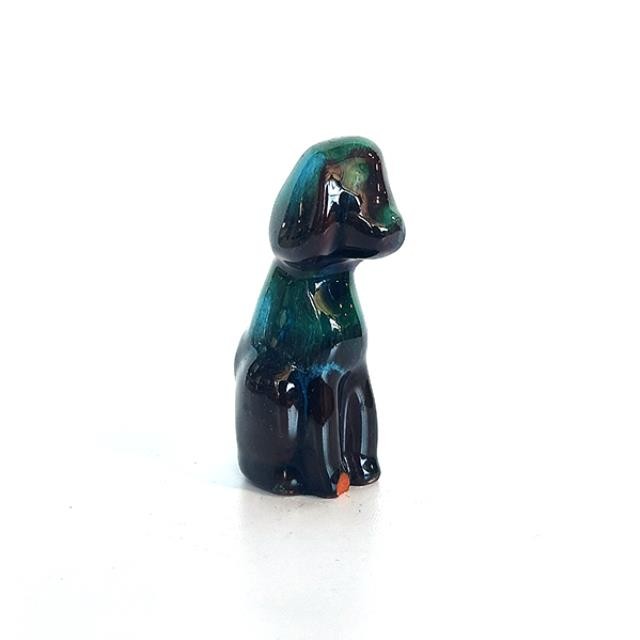 FIGURINE-Green/Brown Glazed Dog