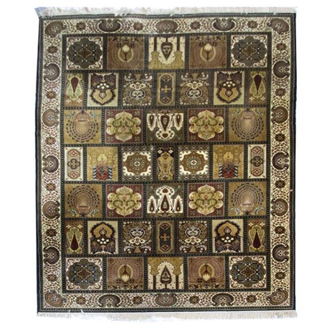 RUG-(8'2" x 12')Bakhtiari Checkered Rug w/Beige Boarder