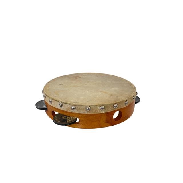 (59110012)TAMBOURINE-Small Natural Wood Tambourine