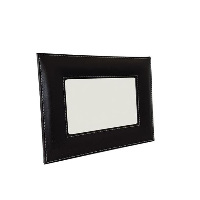 (52200456)PICTURE FRAME-Faux Brown Leather