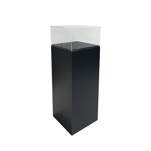 (40360724)PEDESTAL-Short Acrylic Top w|Black Laminate Base-18"Sq