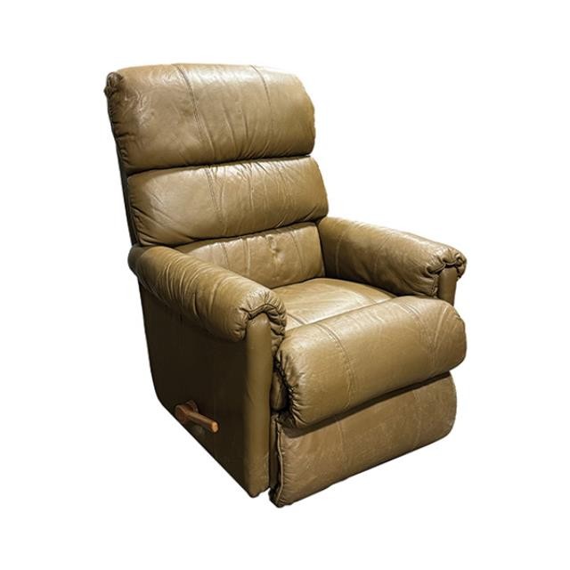 (40430854)CHAIR-RECLINER-Olive Leather Recliner