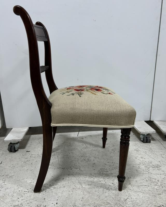 Regency Mahogany Side Chair |Embroider Seat