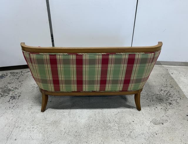 Federal Inspired Sette |Upholstered Arms |Plaid