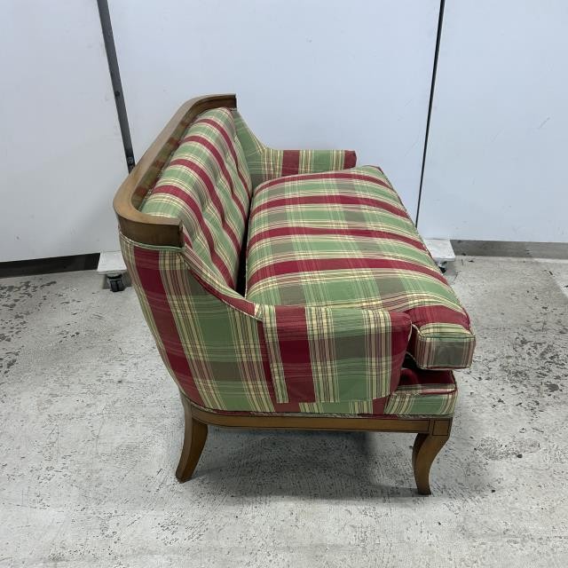 Federal Inspired Sette |Upholstered Arms |Plaid