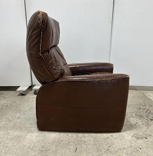 Distressed Brown Leather Recliner