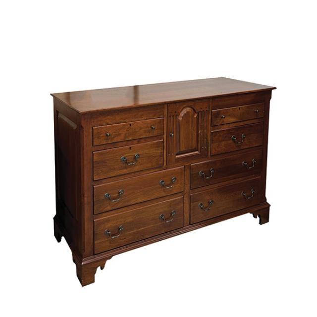 DRESSER-Traditional Walnut (8) Drawer & (1) Door Dresser