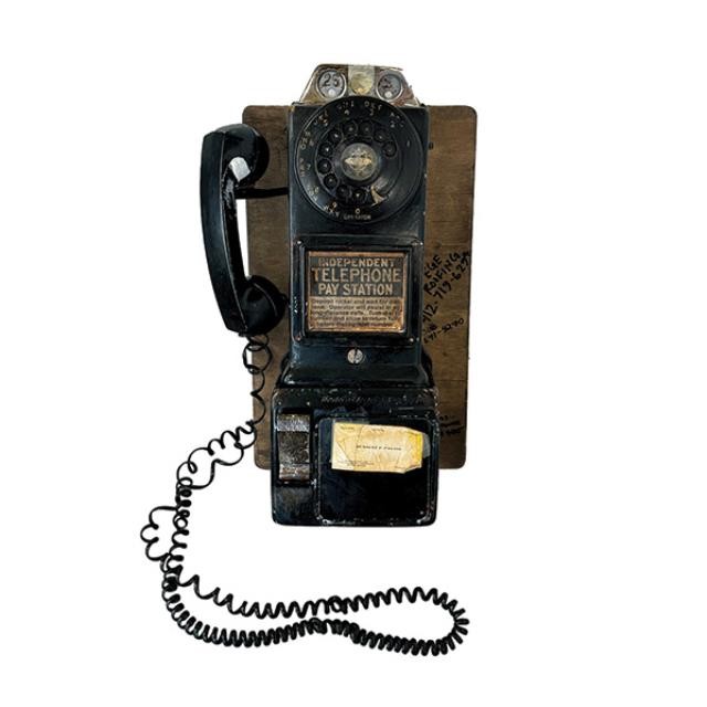 PAYPHONE-Vintage 1930's Black Rotary Dial Payphone