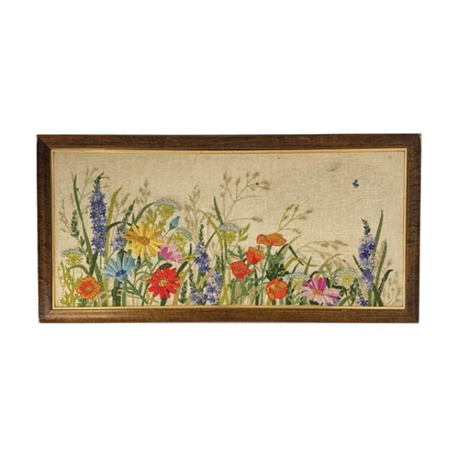 CLEARED ART-Horizontal Frame of Needlepoint Wildflowers