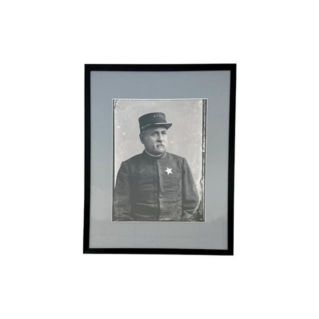 PRINT-Vintage Black & White Portrait of Chief of Police