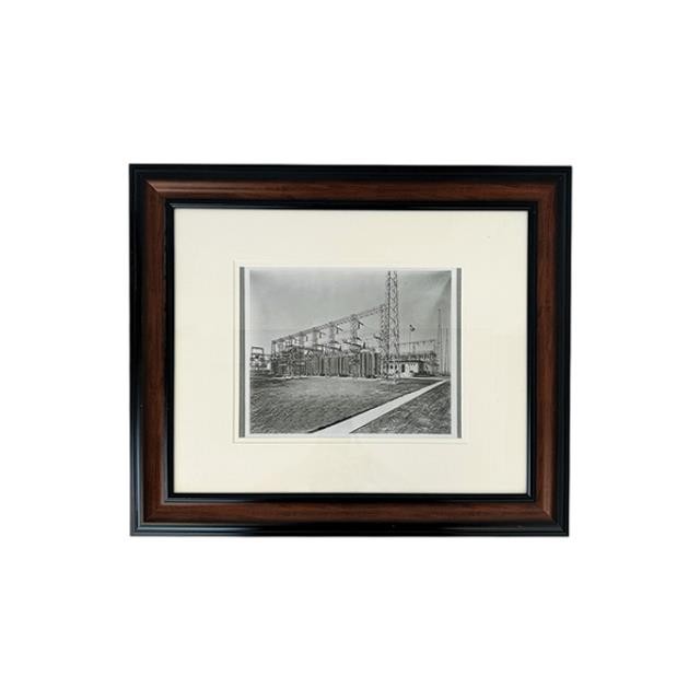 PRINT-Vintage Black & White Photo of Power Plant