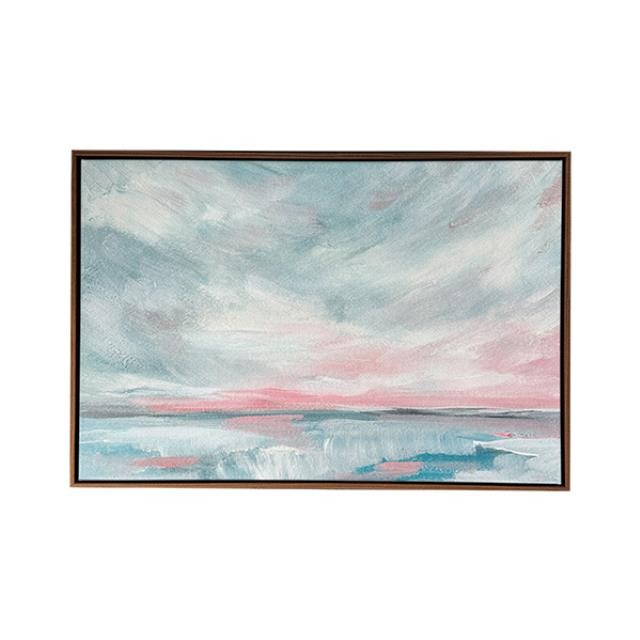 PRINT-Landscape Painting of Pink & Blue Sky on Canvas