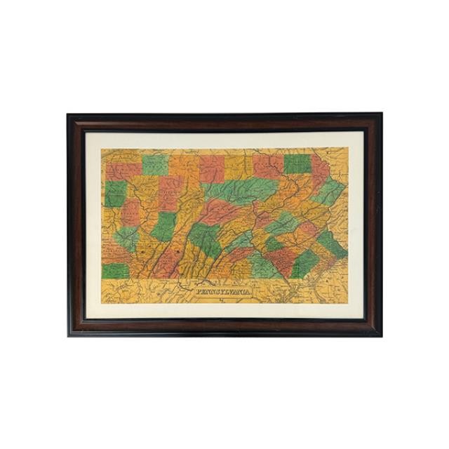 PRINT-Multi-Colored Map of Pennsylvania