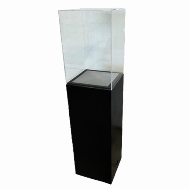 PEDESTAL-Acrylic Top w|Black Laminate Base-56.25H