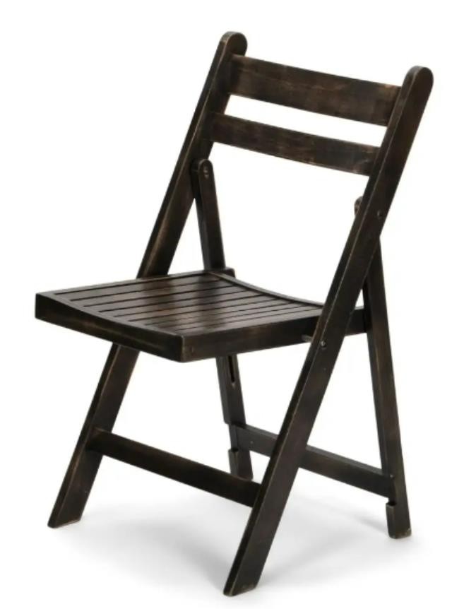 Dark Brown Slatted Folding Chair(40030608