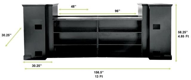 Painted Windowpane 4Piece Modular Bar