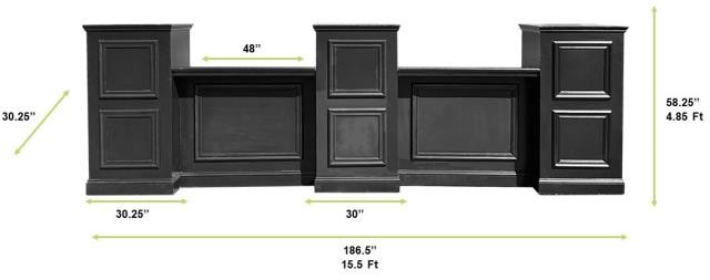 Painted Windowpane 5Piece Tall Modular Bar