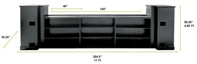 Painted Windowpane 5Piece Wide Modular Bar