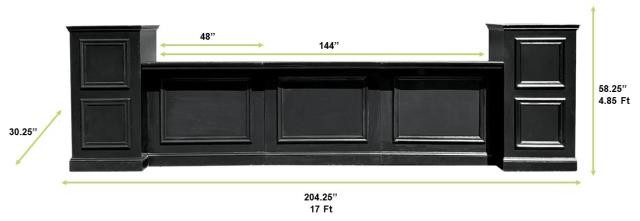 Painted Windowpane 5Piece Wide Modular Bar