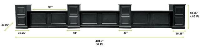 Painted Windowpane 10Piece Modular Bar