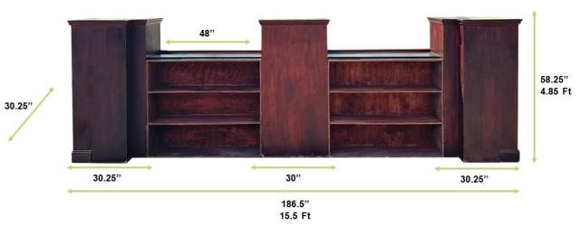 Mahogany Windowpane 5Piece Tall Modular Bar