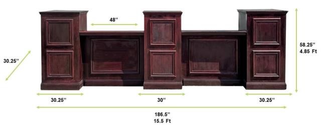 Mahogany Windowpane 5Piece Tall Modular Bar