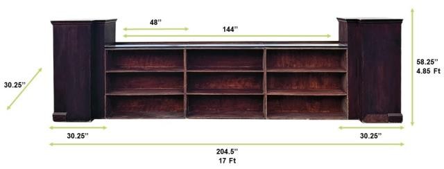 Mahogany Windowpane 5Piece Wide Modular Bar