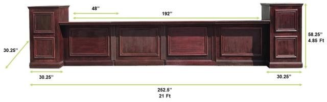 Mahogany Windowpane 6Piece Modular Bar