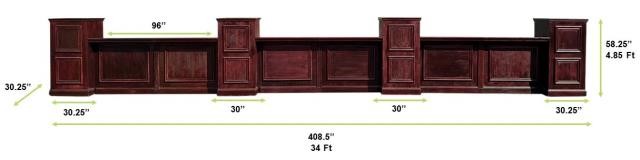 Mahogany Windowpane 10Piece Modular Bar