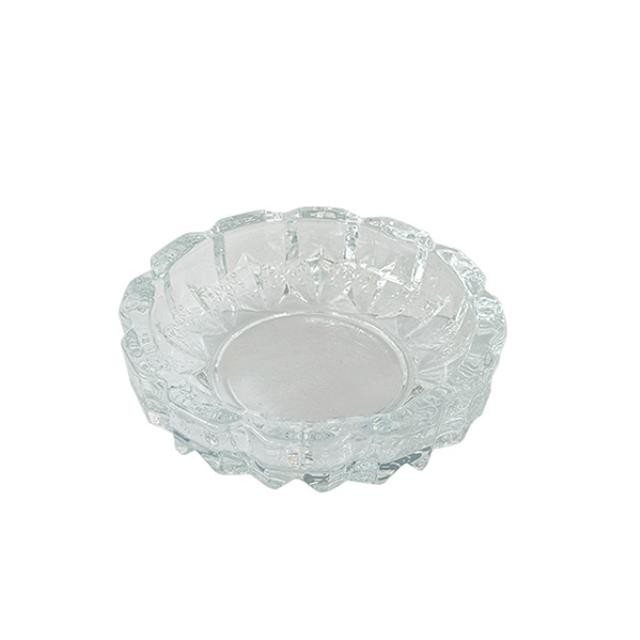 ASHTRAY-Round Glass Cut Glass Dish