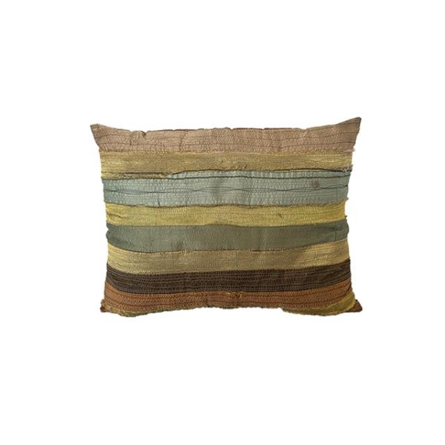 THROW PILLOW-Rectangular Muted Neutral Striped Pillow