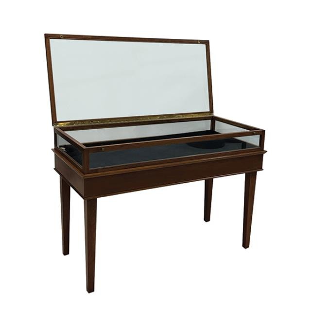 DISPLAY CASE-Modern 4 Sided Glass Display Case w|Top Access