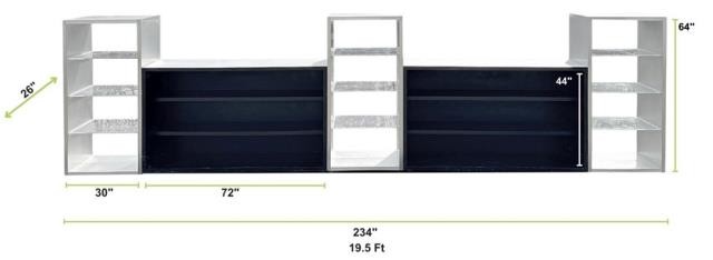 Aluminum 5Piece Tall Modular Bar