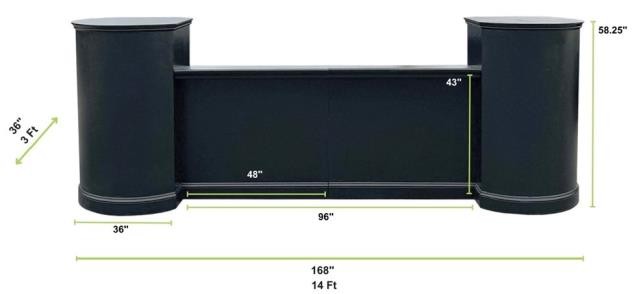 Black Tub 4Piece Modular Bar