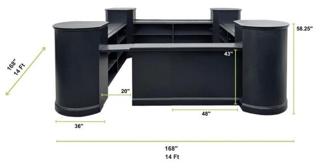 Black Tub 12Piece Modular Bar (Square)