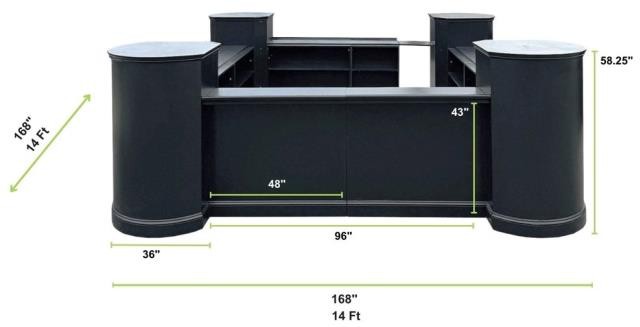 Black Tub 12Piece Modular Bar (Square)