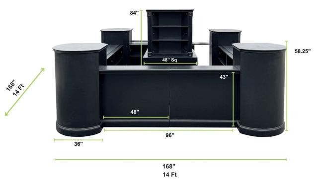 Black Tub 13Piece Modular Bar (Square W/Back Bar)