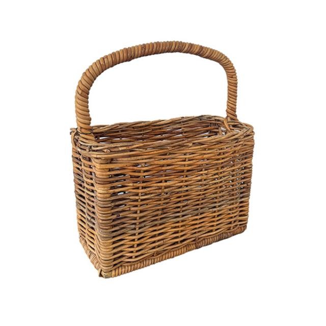 (25030077)BASKET-Rectangular Wicker Basket w|1 Handle-19.5"H