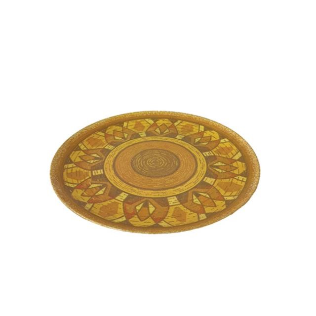 (01010177)DINNER PLATE-Vintage Melamine Golden Yellow Sunflower