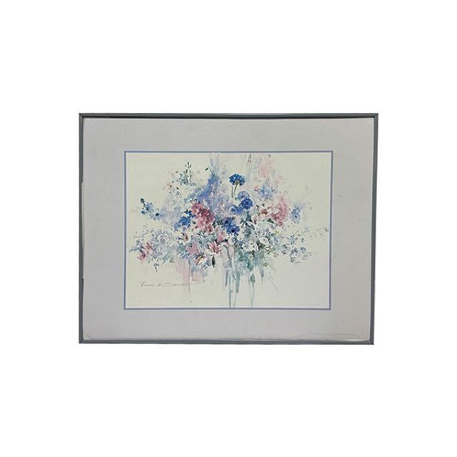 (85210782)PRINT-Pink & Blue Floral Watercolor