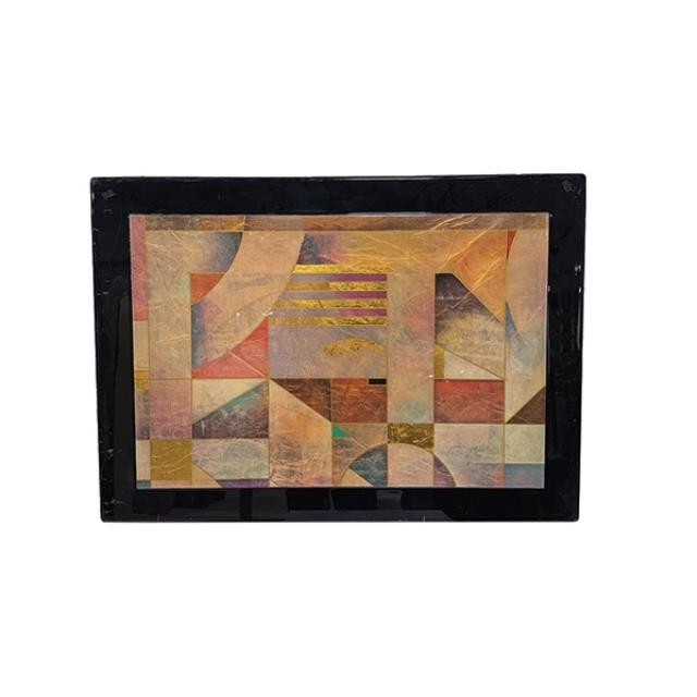 (85210784)PRINT-Art Deco Multi-Colored Abstract Acrylic Laquer